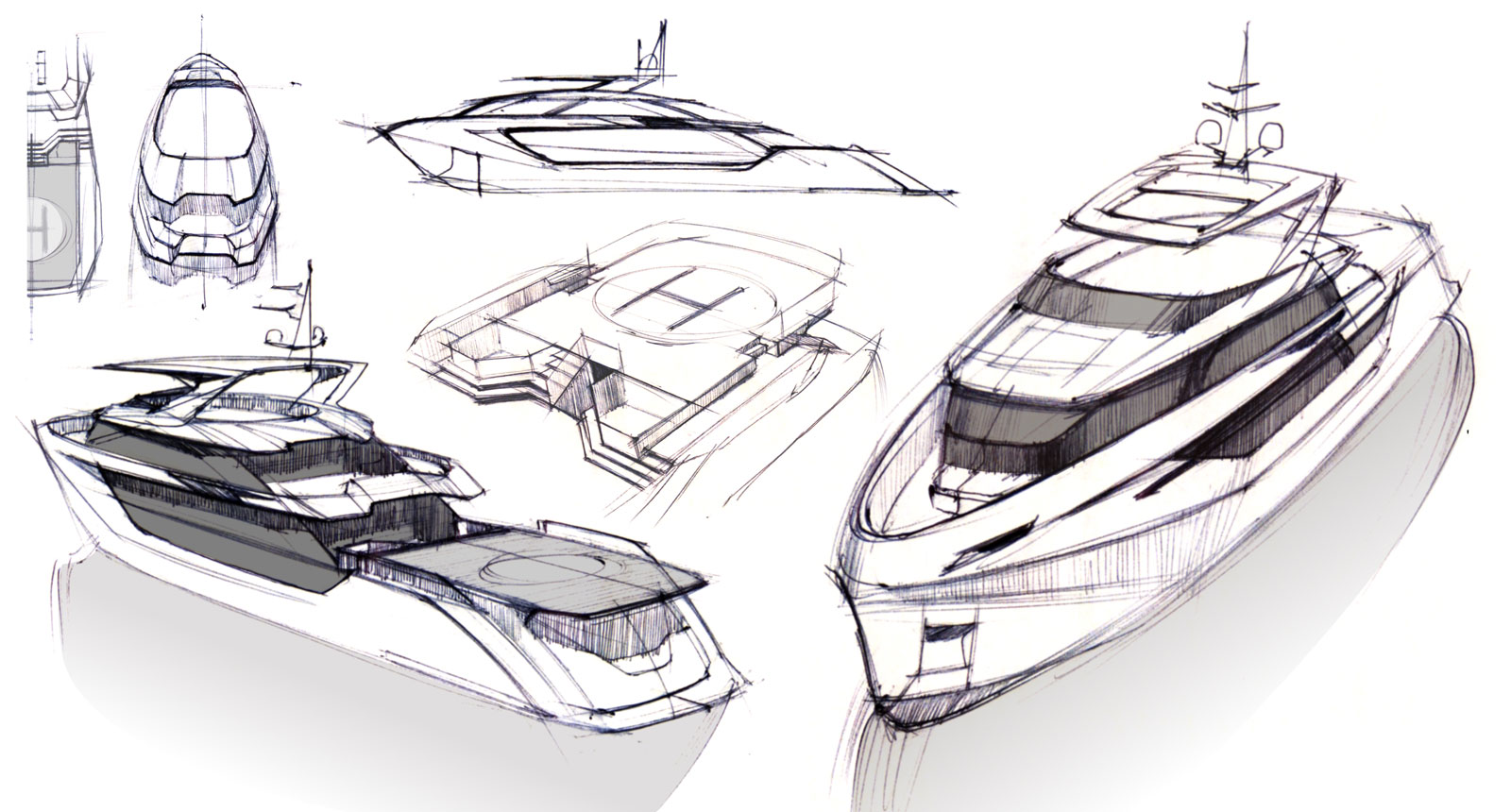 Yacht Drawing Artistic Sketching