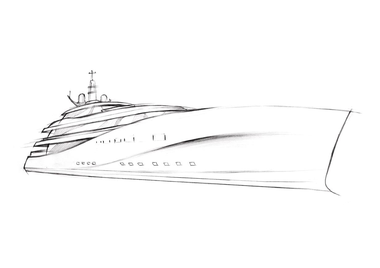 Yacht Drawing Hand drawn Sketch