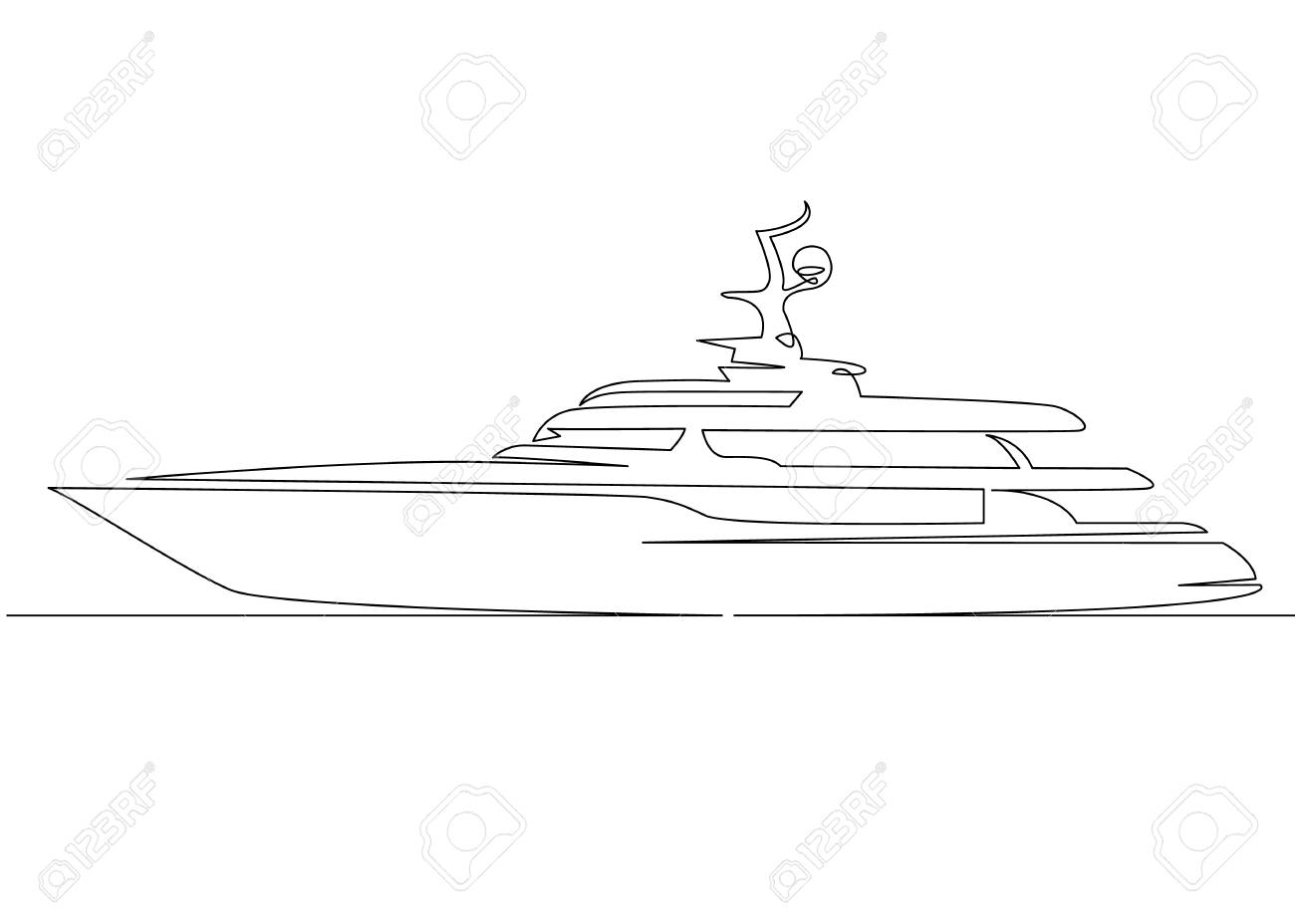 Yacht Drawing Professional Artwork