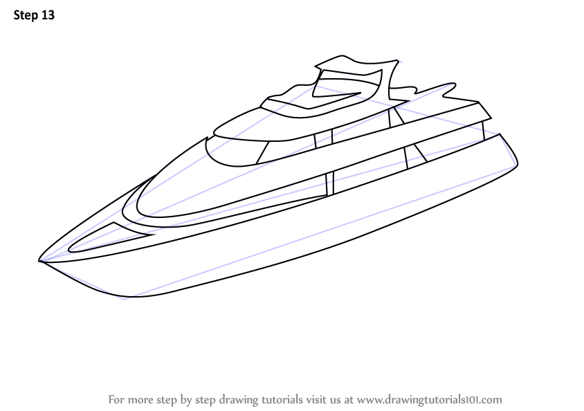 Yacht Drawing Stunning Sketch