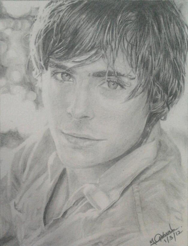 Zac Efron Drawing Realistic Sketch