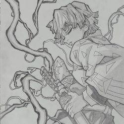 Zenitsu Drawing Hand drawn