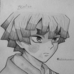 Zenitsu Drawing Modern Sketch