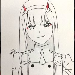 Zero Two Drawing Stunning Sketch