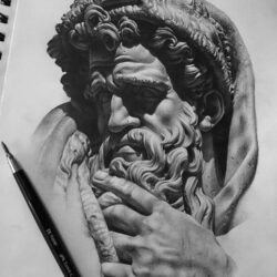 Zeus Drawing Detailed Sketch