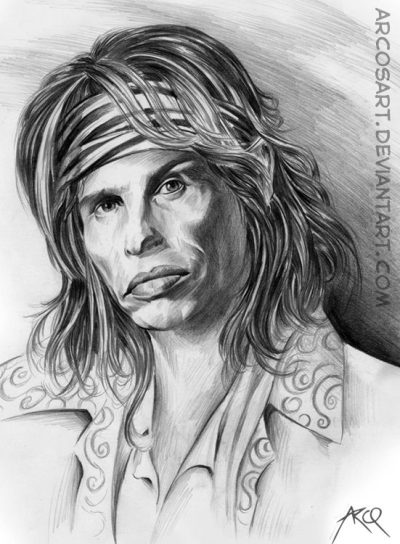 Aerosmith, Portrait, Musician, Rockstar, Hairstyle Drawing