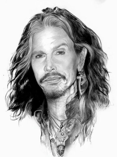 Aerosmith, Portrait Of Musician, Rock Star, Artist, Songwriter, Performer Drawing