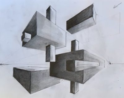 Screenshot, 3D Geometric Pencil, Perspective, Abstract, Architectural Drawing